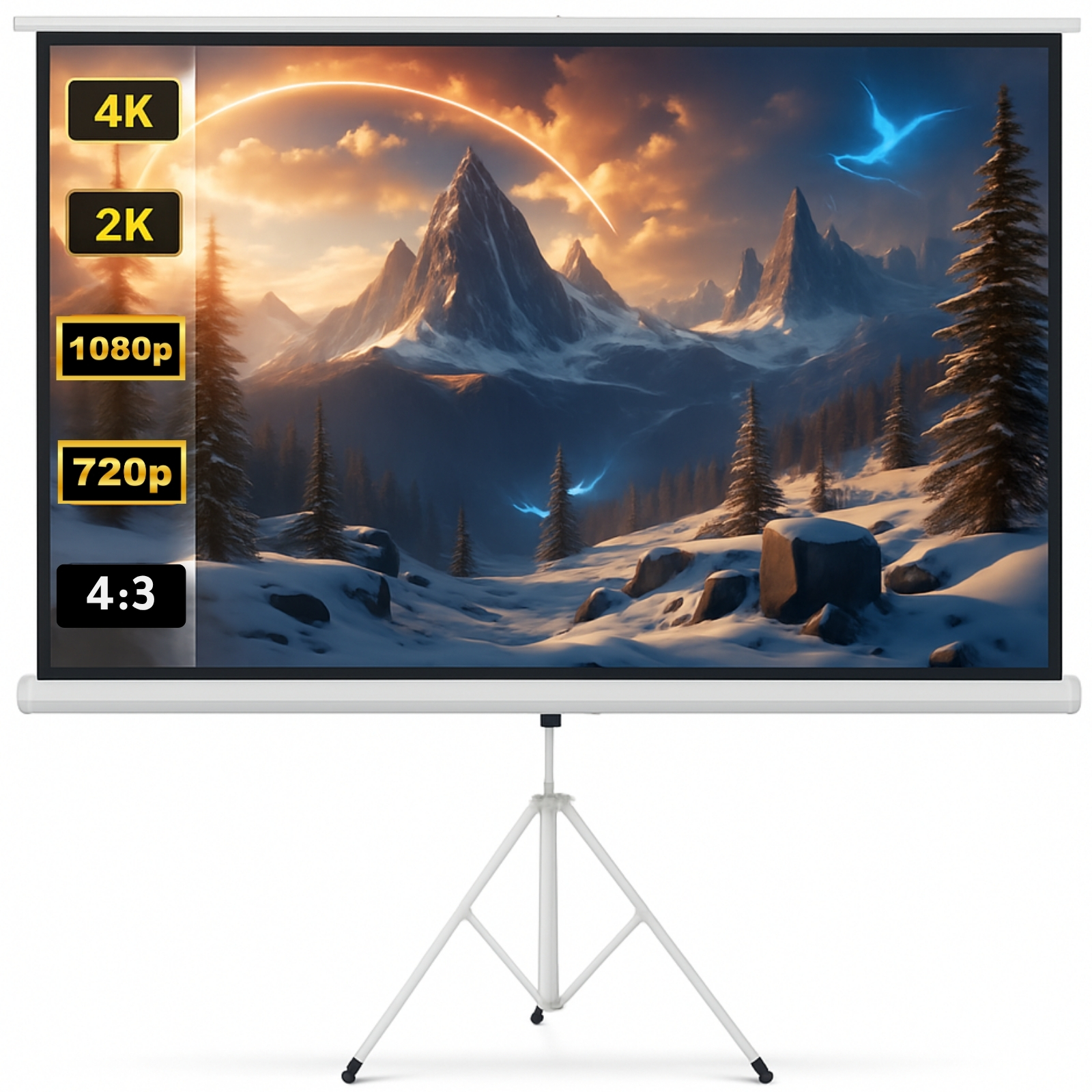 Foldable Projector HD Screen 120  White