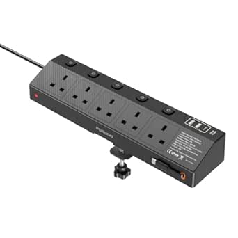 porodo voltguard multi port power socket 5 ac