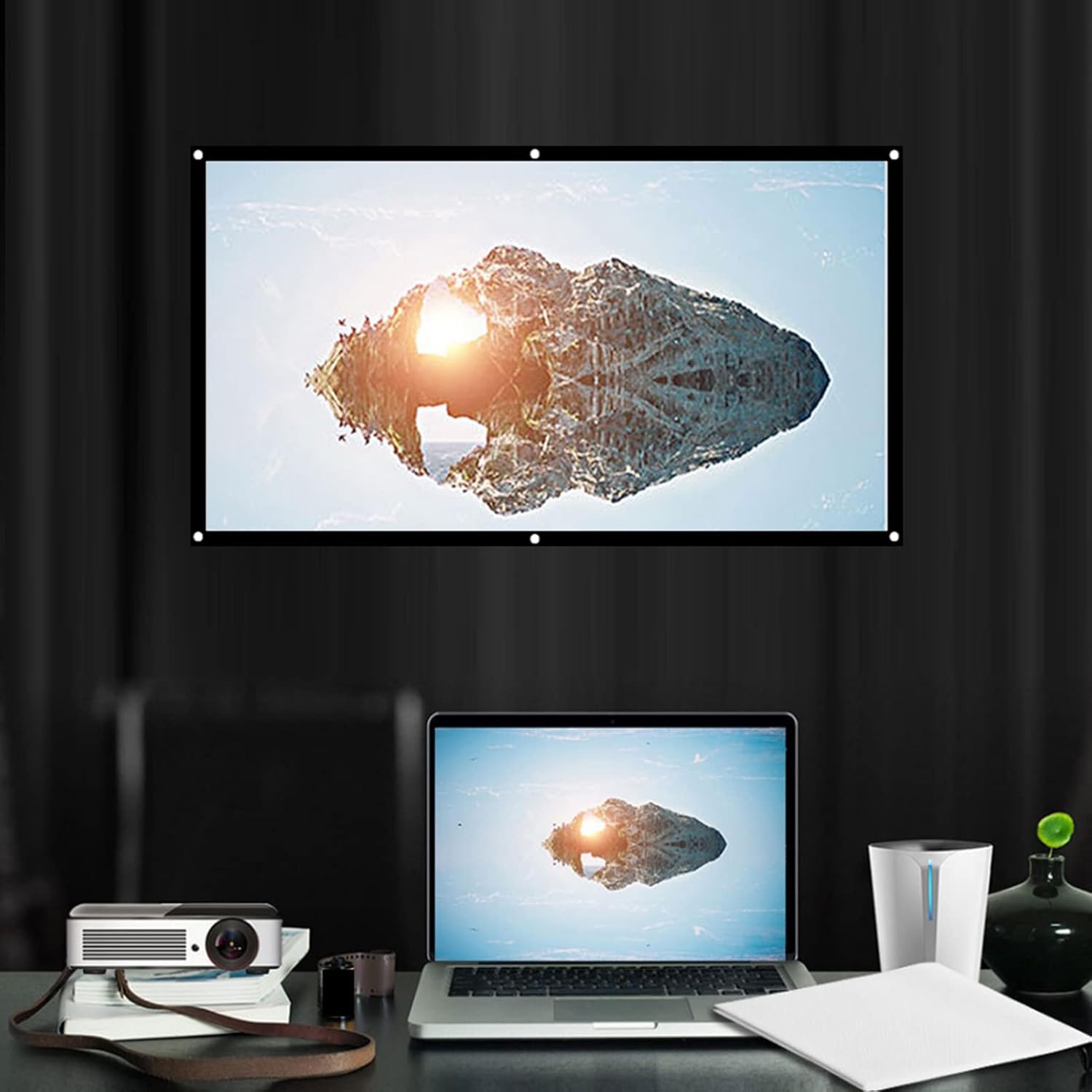 Foldable Projector HD Screen 120  White