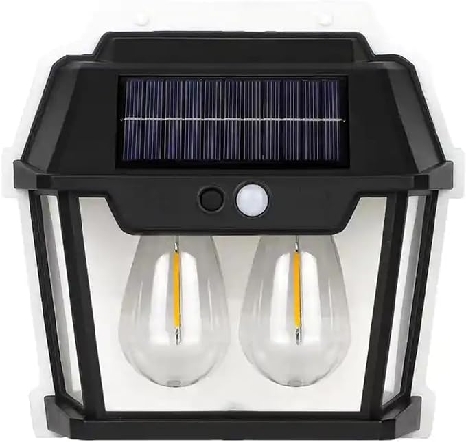 Black Outdoor Solar Motion Sensing Exterior Wall Lamp 2w