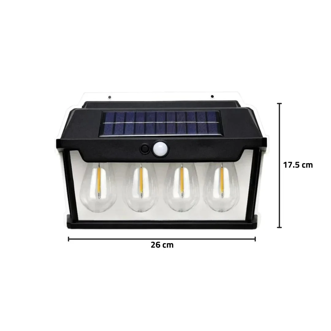 Black Outdoor Solar Motion Sensing Exterior Wall Lamp 3w