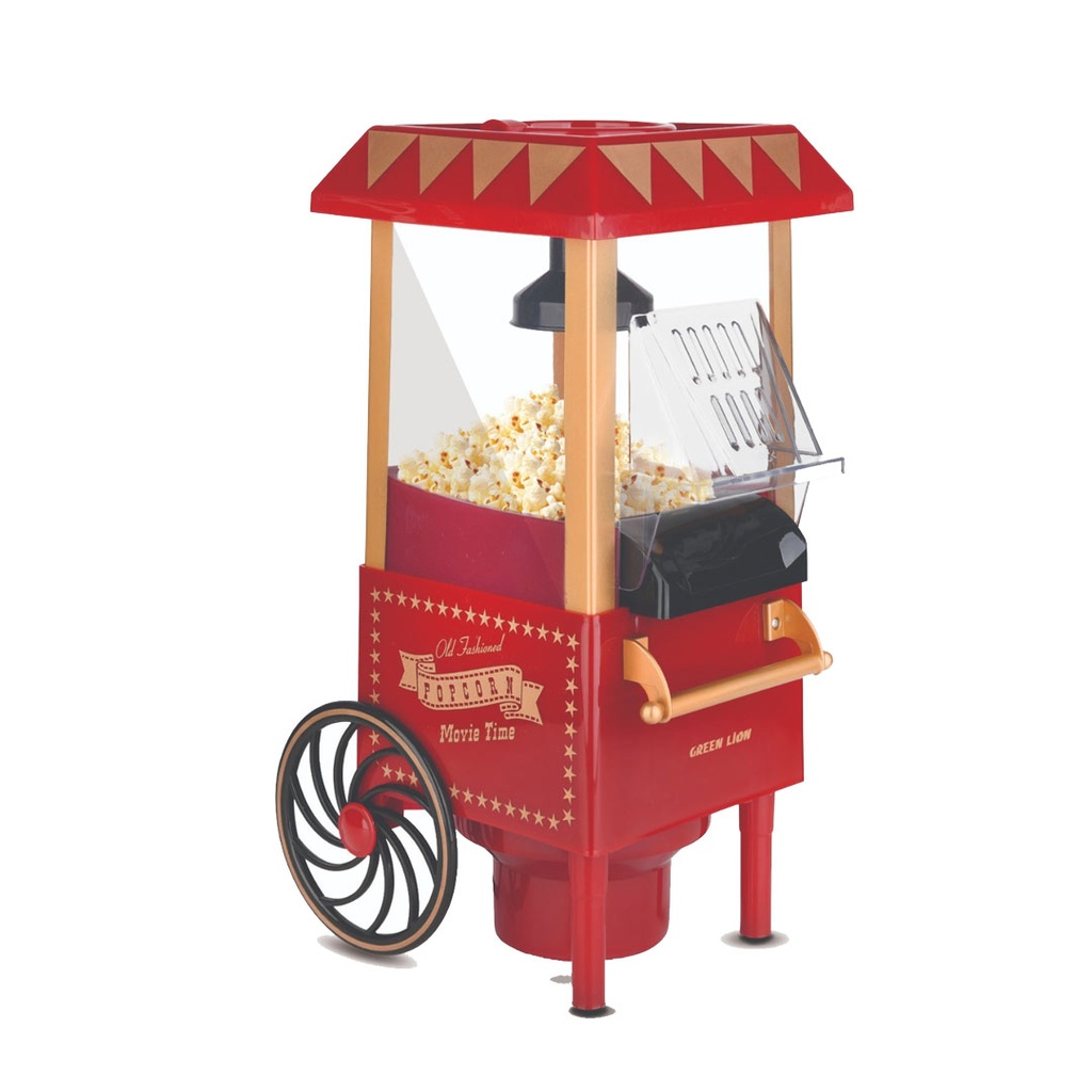 Green Lion Vintage Popcorn Maker, 1200W, 270 ml – Red