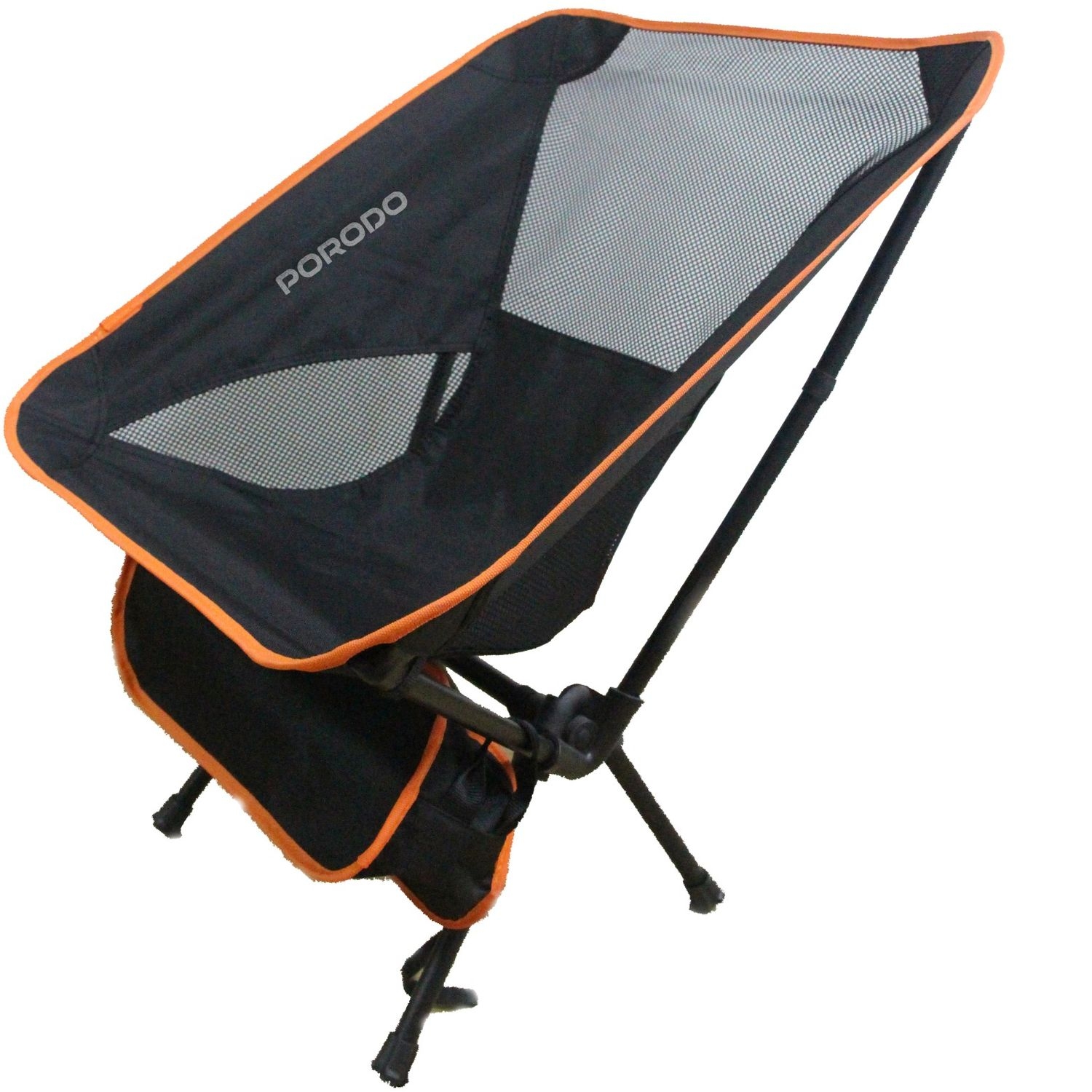 Porodo Lifestyle Mesh Fabric Comfort Camping Chair with Handy Storage Pouch - Black