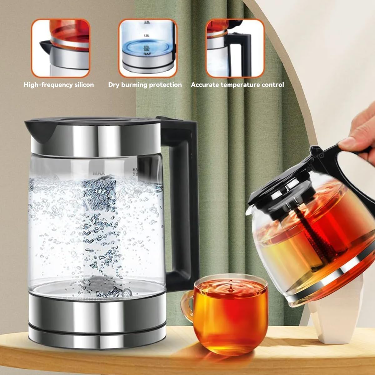 Lepresso Turkish Tea Glass Kettle - Black