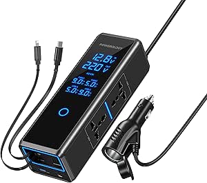 Powerology 300W x2 AC Socket Car Power Inverter - Black