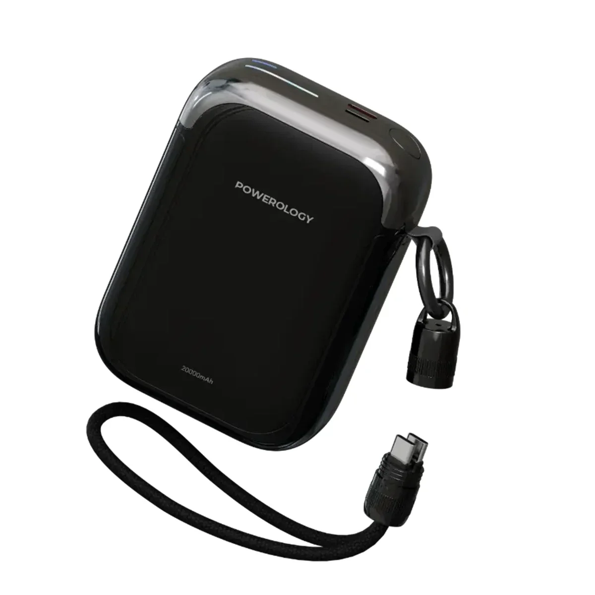Bahamas 20000mAh Power Bank – 20W PD Fast Charging With Built-In Type-C And Lightning Cables Black