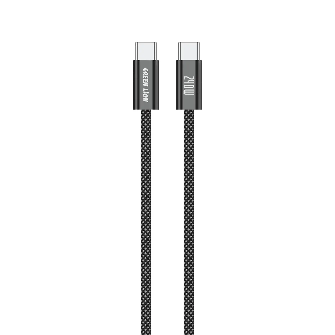 Green Lion 240W USB-C to USB-C Ultra Fast Charging 1m Braided Cable - Black