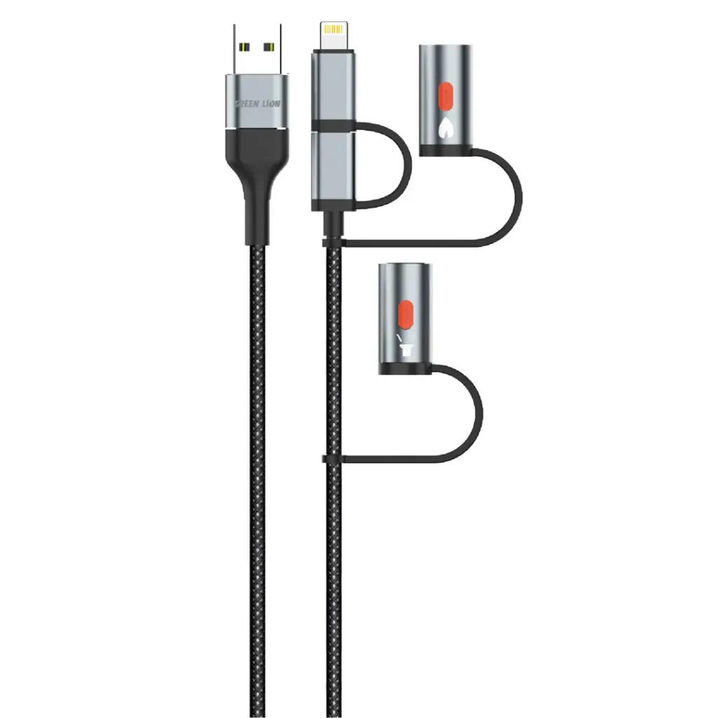 Green Lion 6 in 1 Cable PD 60W - Black